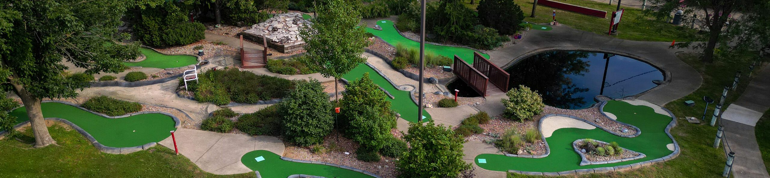 Aerial Panorama of the last few course holes